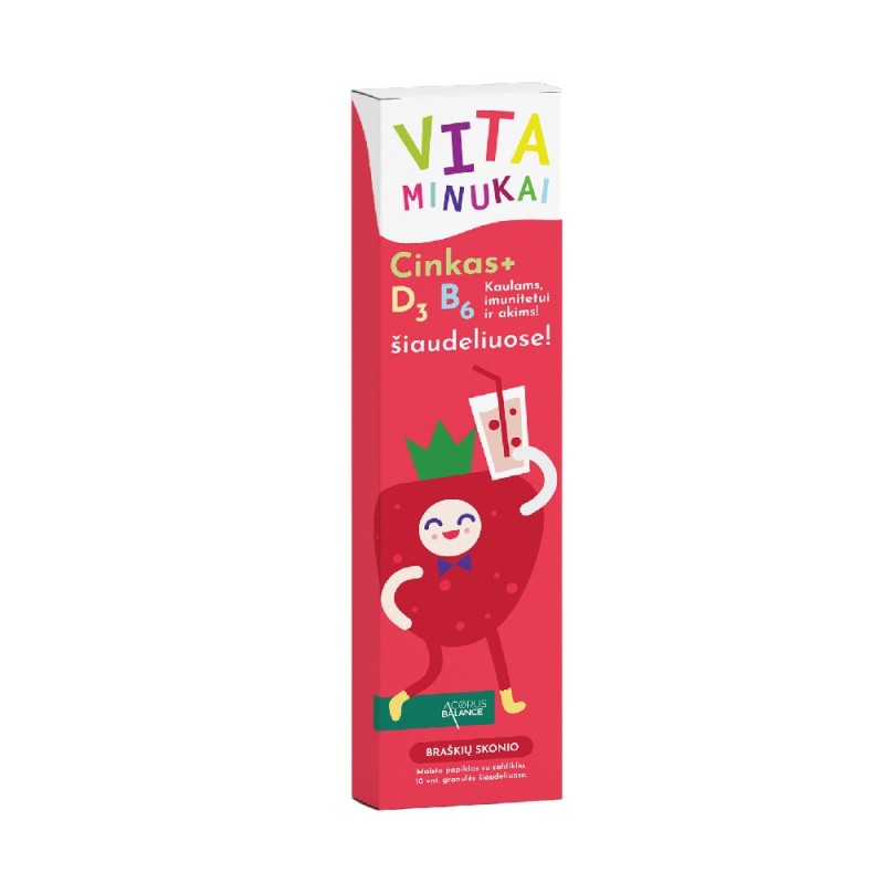 Vitaminizētie salmiņi ar cinku, garšu vitamīns D3 un B6, Acorus Balance, 10 gab.