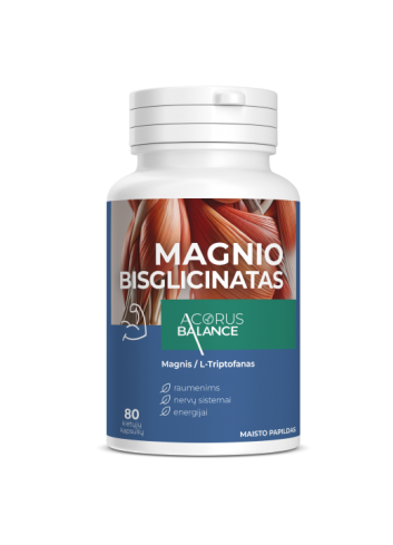 Magnija bisglicināts muskuļiem / nervu sistēmai / enerģijai, Acorus Balance, 80 kapsulas
