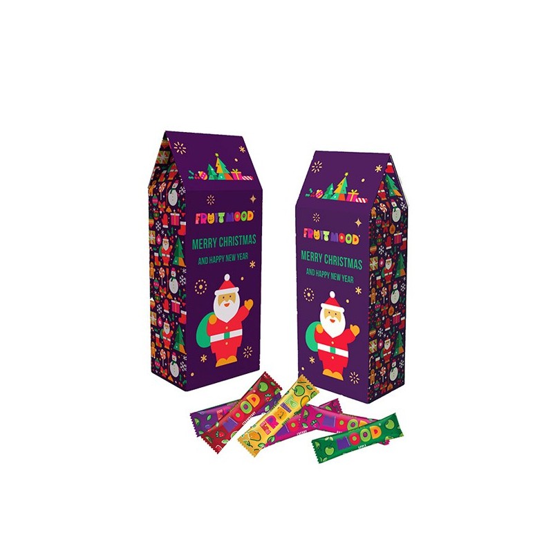 Augļu un ogu uzkodas dāvanu kastītē “Brīnumzemes ziemas mājas”, FRUITMOOD, 100 g