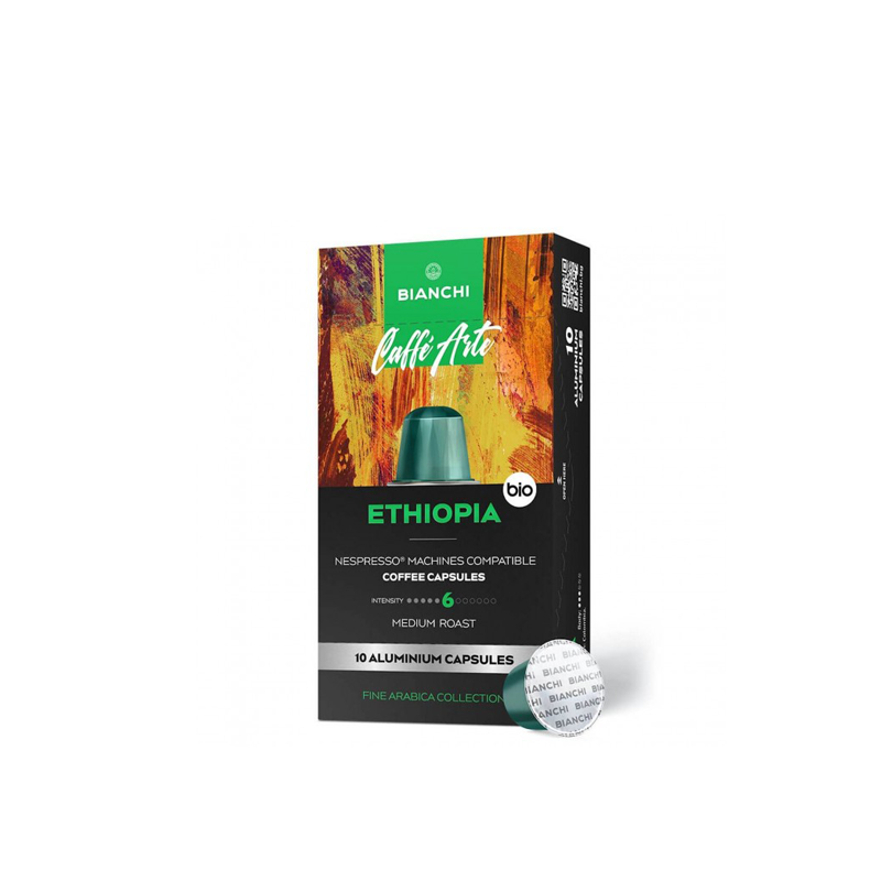 Bianchi Caffè Arte Etiopija, bioloģiskās kafijas kapsulas Nespresso®, BIANCHI, 10 gab.