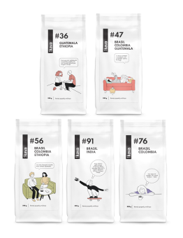 Kafijas pupiņu komplekts MIX (250 g x 5 gab.), KAVA96