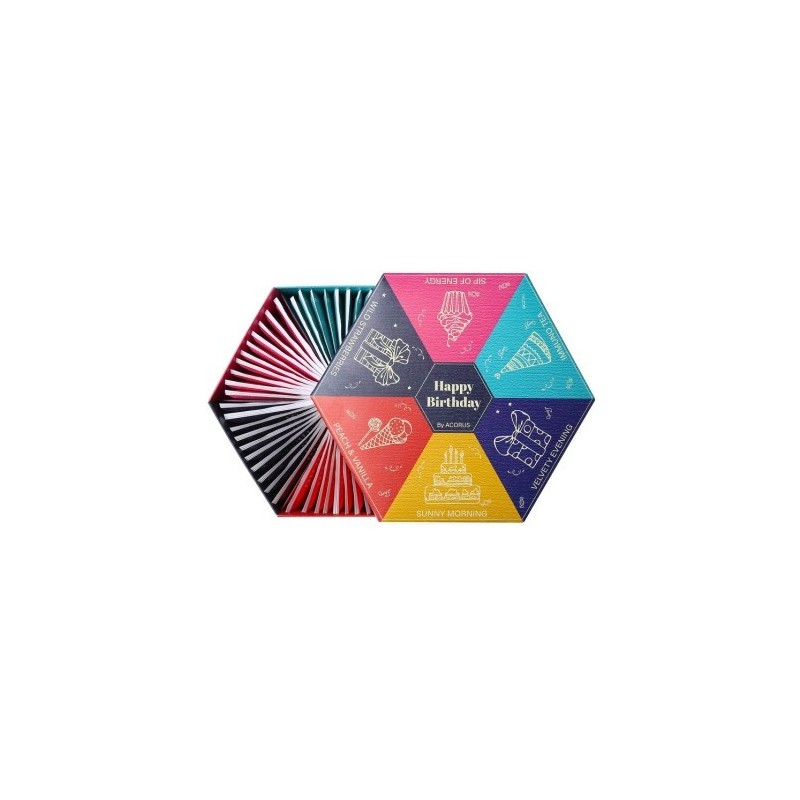 Dzimšanas dienas tēju komplekts, Acorus, 60 tējas maisiņi, 6 garšas