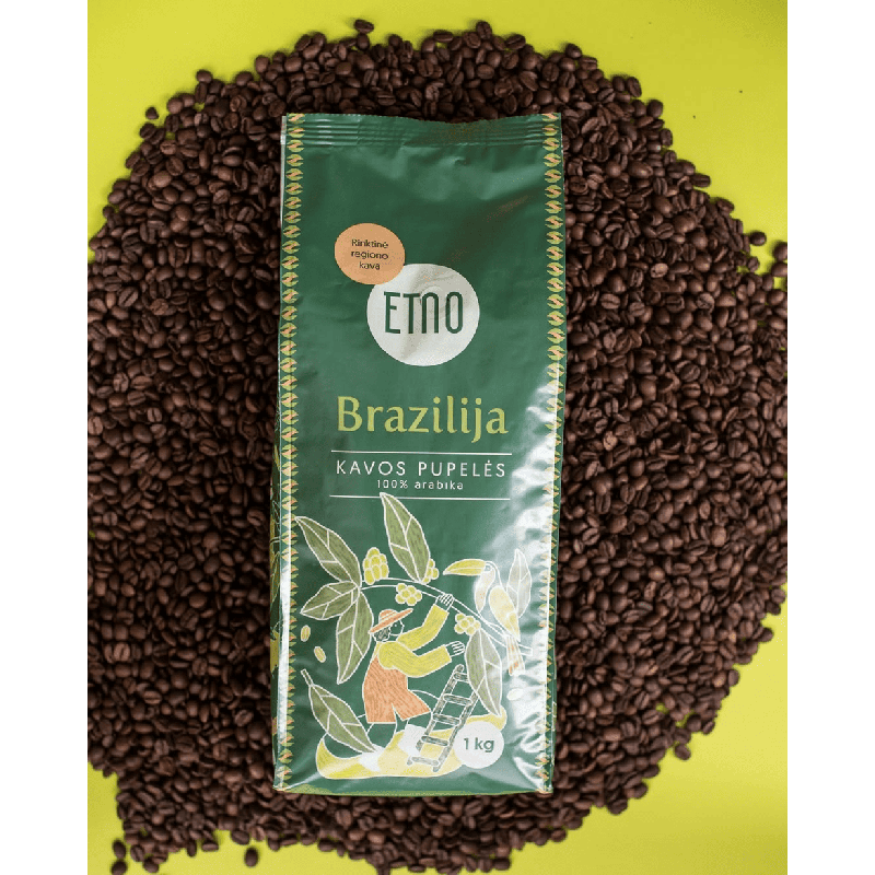 Kafijas pupiņas BRAZĪLIJA, ETNO, 1 kg