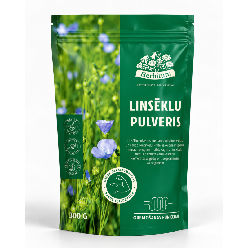 Linsēklu pulveris, Herbitum, 300 g. | Onelife.lv