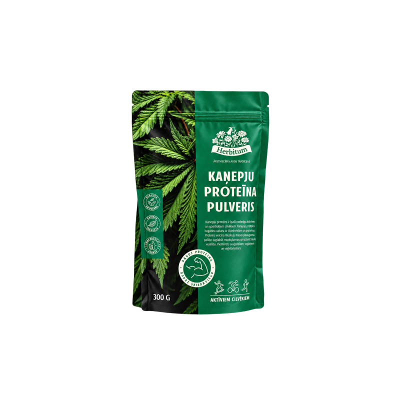 Kaņepju proteīns pulveris, Herbitum, 300 g. | Onelife.lv