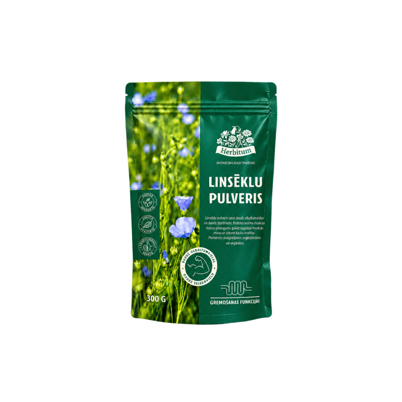 Linsēklu pulveris, Herbitum, 300 g. | Onelife.lv