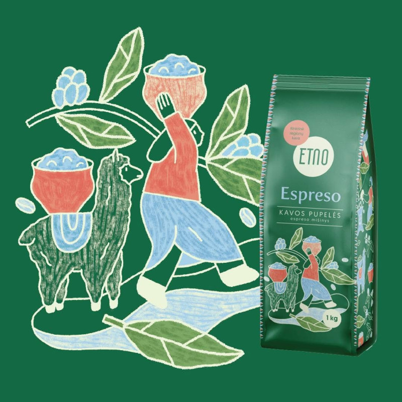 Espresso, kafijas pupiņas, ETNO, 1 kg