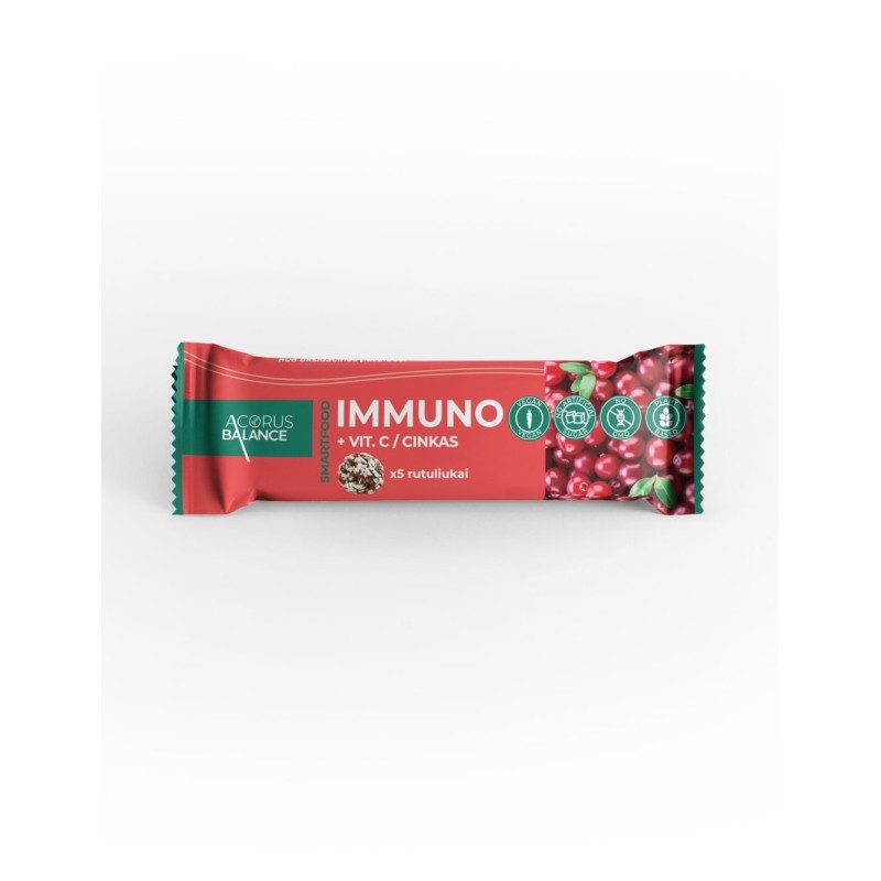 IMMUNO + C vitamīns / Cinks uzkoda imunitātei, Acorus Balance, 5 gab.