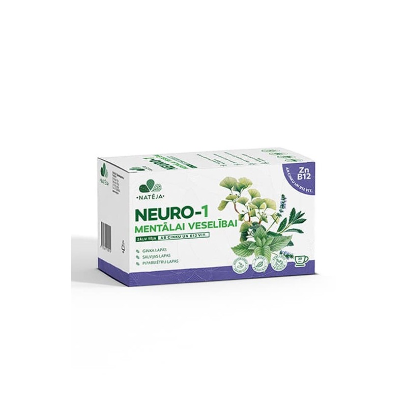 Neuro -1 Mentālai veselībai ar cinku un B12 vitamīnu Natēja, 20 gab.