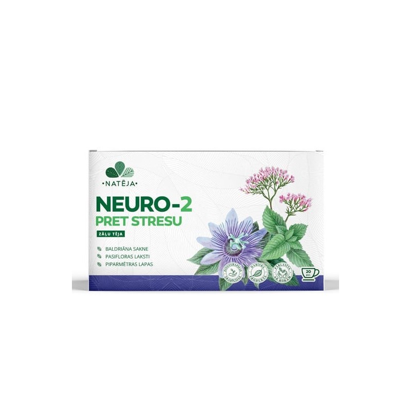 Zāļu tēja Neuro – 2 pret stresu Natēja, 20 gab.