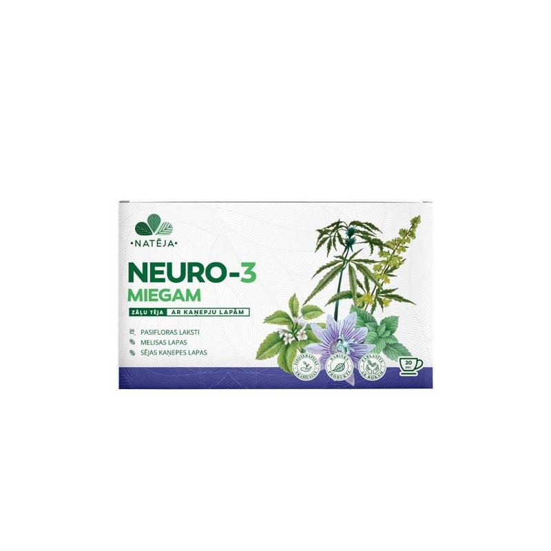 Neuro -3 Miegam ar Kaņepju lapām Natēja, 20 gab.