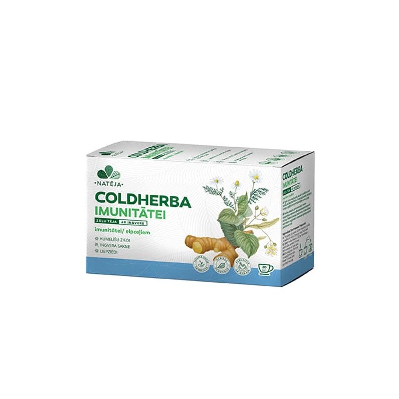 Coldherba imunitātei ar ingveru Natēja, 20 gab.