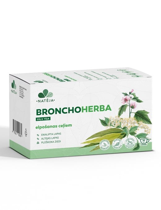 Zāļu tēja Bronchoherba Natēja, 20 gab. Zāļu tēja Bronchoherba Natēja, 20 gab.