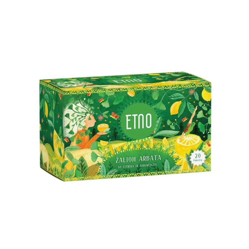 Zaļā tēja ar citronu un ginkgo ETNO, 20 gab