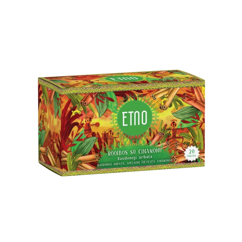 Sarkanā rooibos tēja ar kanēli ETNO, 20 gab