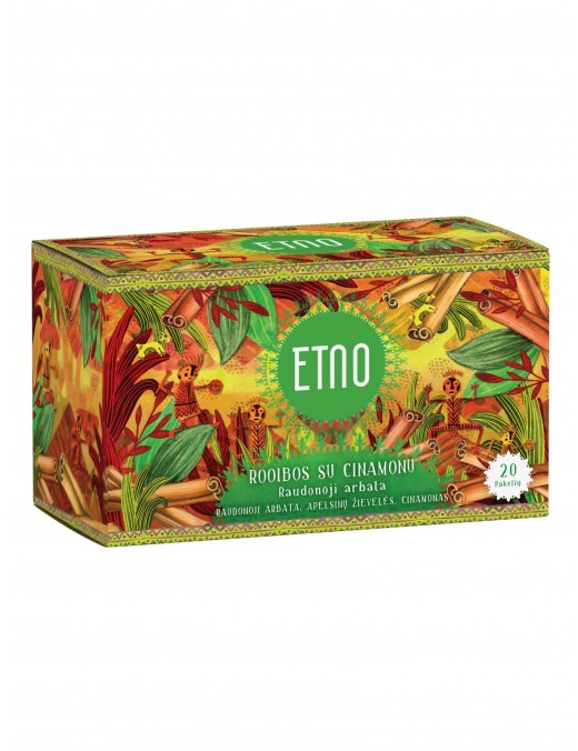 Sarkanā rooibos tēja ar kanēli ETNO, 20 gab Sarkanā rooibos tēja ar kanēli ETNO, 20 gab