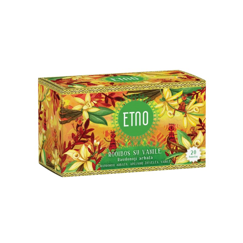 Sarkanā rooibos tēja ar vaniļu ETNO, 20 gab