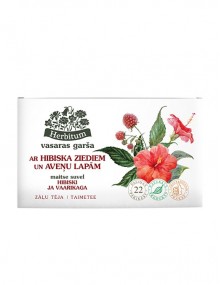 Zāļu tēju ar Hibiska ziediem un Aveņu lapām, Herbitum, 22 gab.