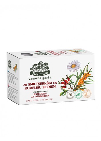 Zāļu tēju ar Smiltsērkšķi un Kumelīšu ziediem, Herbitum, 20 gab.