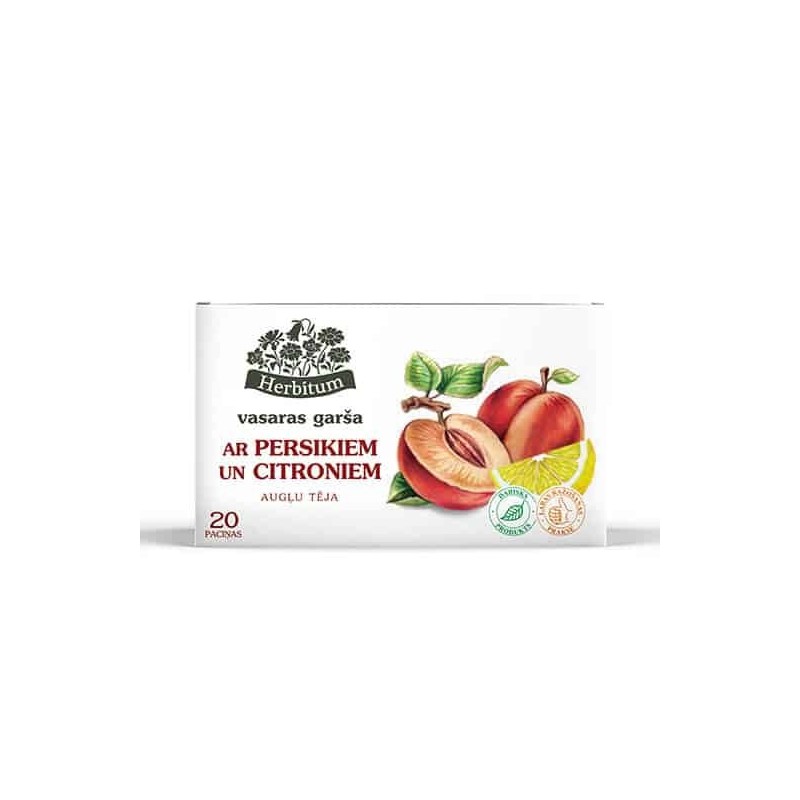 Augļu tēja ar persikiem un citroniem Herbitum, 20 gab.