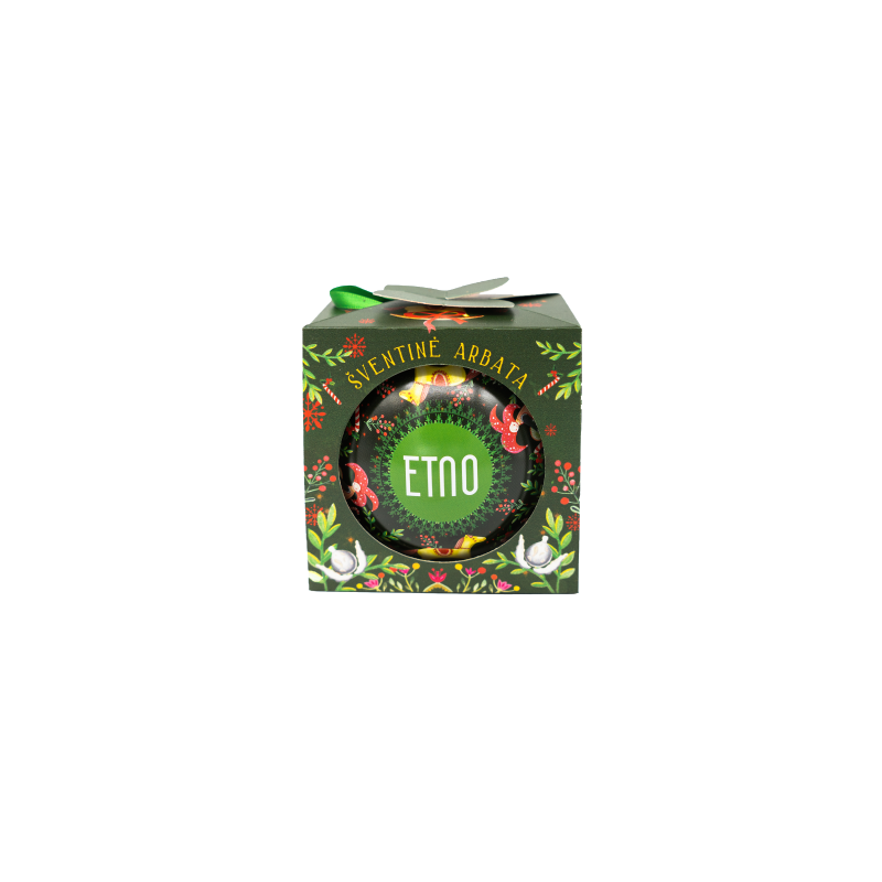 ETNO Ziemassvētku ZAĻĀ BUMBA ar melno tēju, 60 g