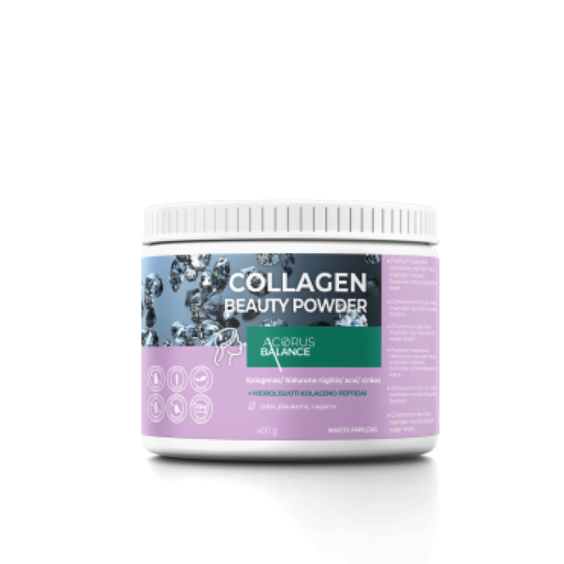 Kolagēna pulveris COLLAGEN BEAUTY Powder, ādai, matiem un nagiem, 400 g