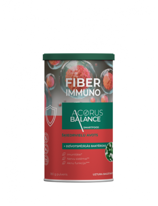Šķiedrvielu komplekss IMMUNO FIBER imunitātei, pulveris, 180 g Šķiedrvielu komplekss IMMUNO FIBER imunitātei, pulveris, 180 g