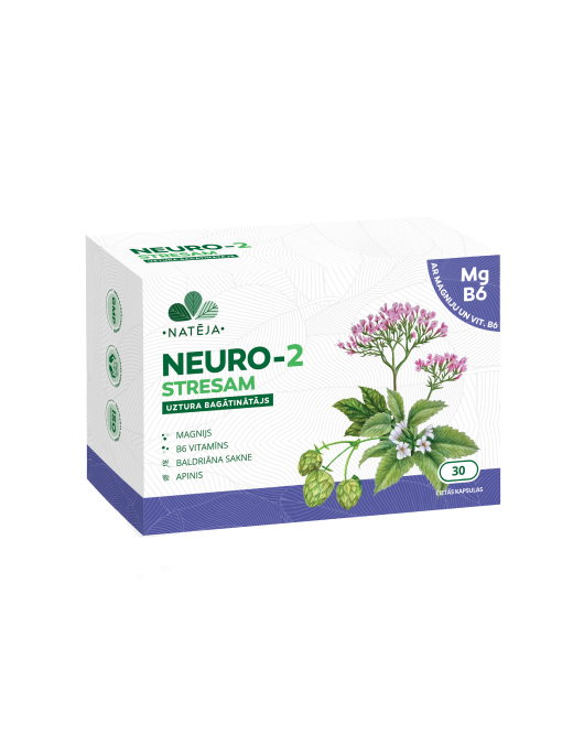 NEURO 2 STRESAM kapsulas ar Magniju & B6 vit. Natēja, 30 gab. NEURO 2 STRESAM kapsulas ar Magniju & B6 vit. Natēja, 30 gab.