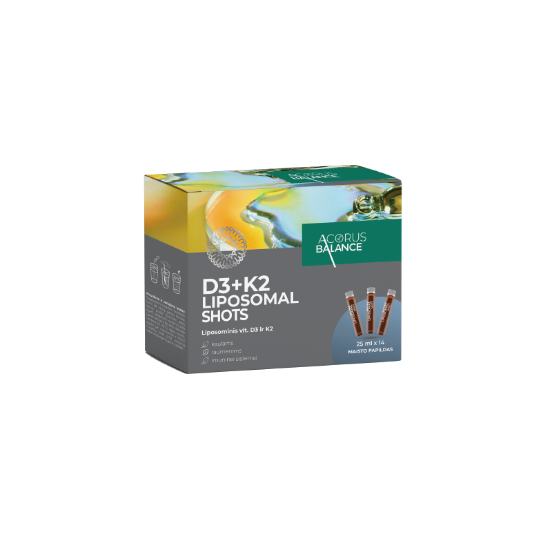 D3 + K2 Liposomal Shots, 14 gab.