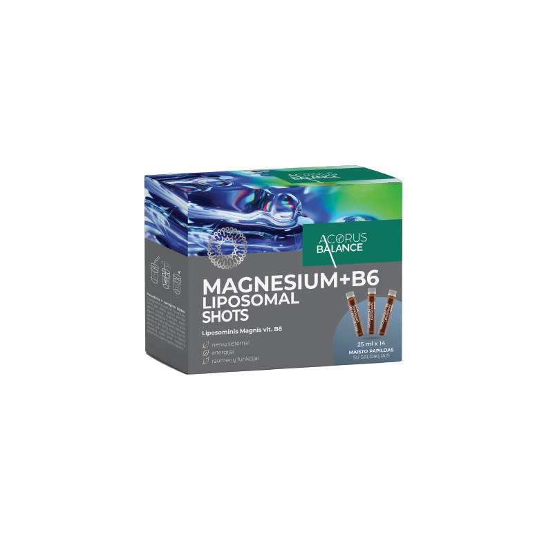 Magnijs + vit.B6 Liposomal Shots, 14 gab.
