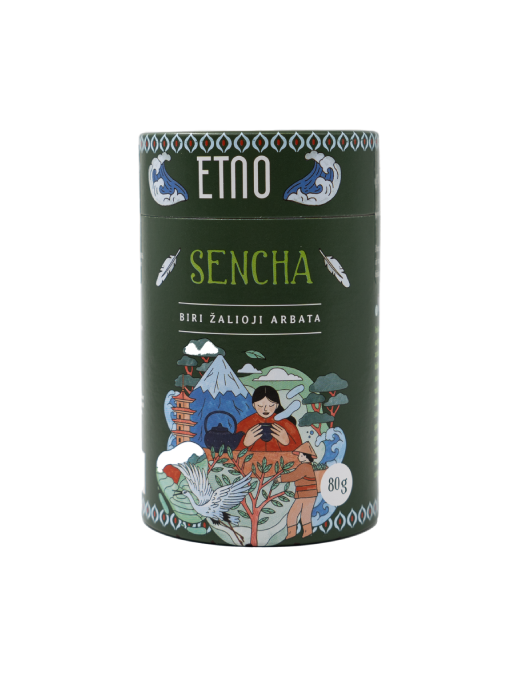 Zaļā tēja Sencha, Etno, beramā, 80 g Zaļā tēja Sencha, Etno, beramā, 80 g