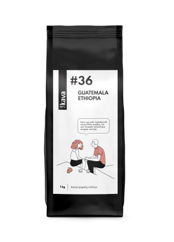 Grauzdētas kafijas pupiņas Kava96 Nr.36, MIX (Guatemala, Ethiopia Yirgacheffe)