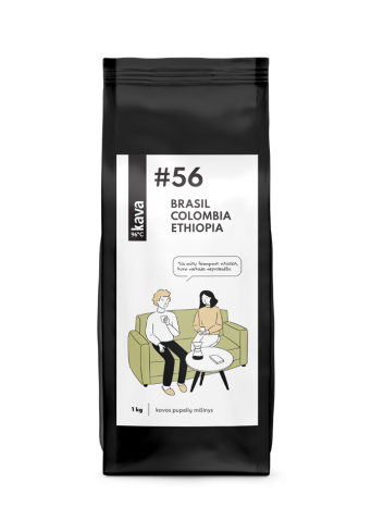 Grauzdētas kafijas pupiņas Kava96 Nr.56, MIX (Brasil NY2 Moggiana, Ethiopie Yirgacheffe, Colombia Supremo)