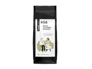 Grauzdētas kafijas pupiņas Kava96 Nr.56, MIX (Brasil NY2 Moggiana, Ethiopie Yirgacheffe, Colombia Supremo)